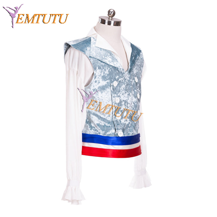 EMTUTU Male Variation Costume for the Flames of Paris Boy's Professional Ballet Top Men's Ballet Tunic