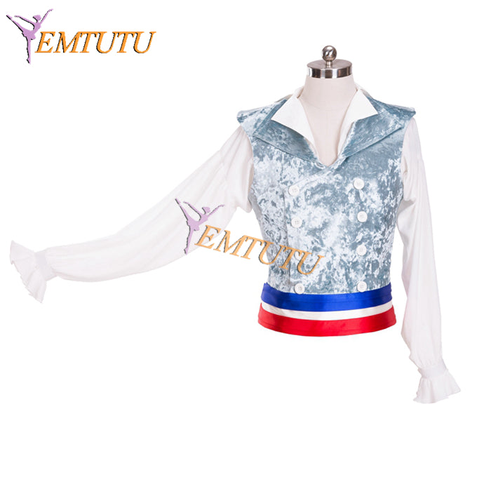 EMTUTU Male Variation Costume for the Flames of Paris Boy's Professional Ballet Top Men's Ballet Tunic