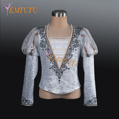 EMTUTU Custom-Made Professional Men's Ballet Tunics Prince Dance Costumes Ballet Jackect For Boys