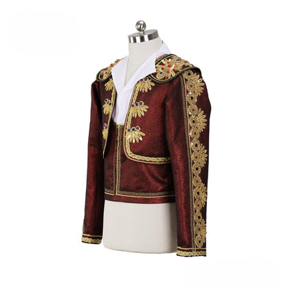 EMTUTU Custom-Made Red Spanish Style Don Quixote Basil Role Professional Stage Costume Ballet Tunic